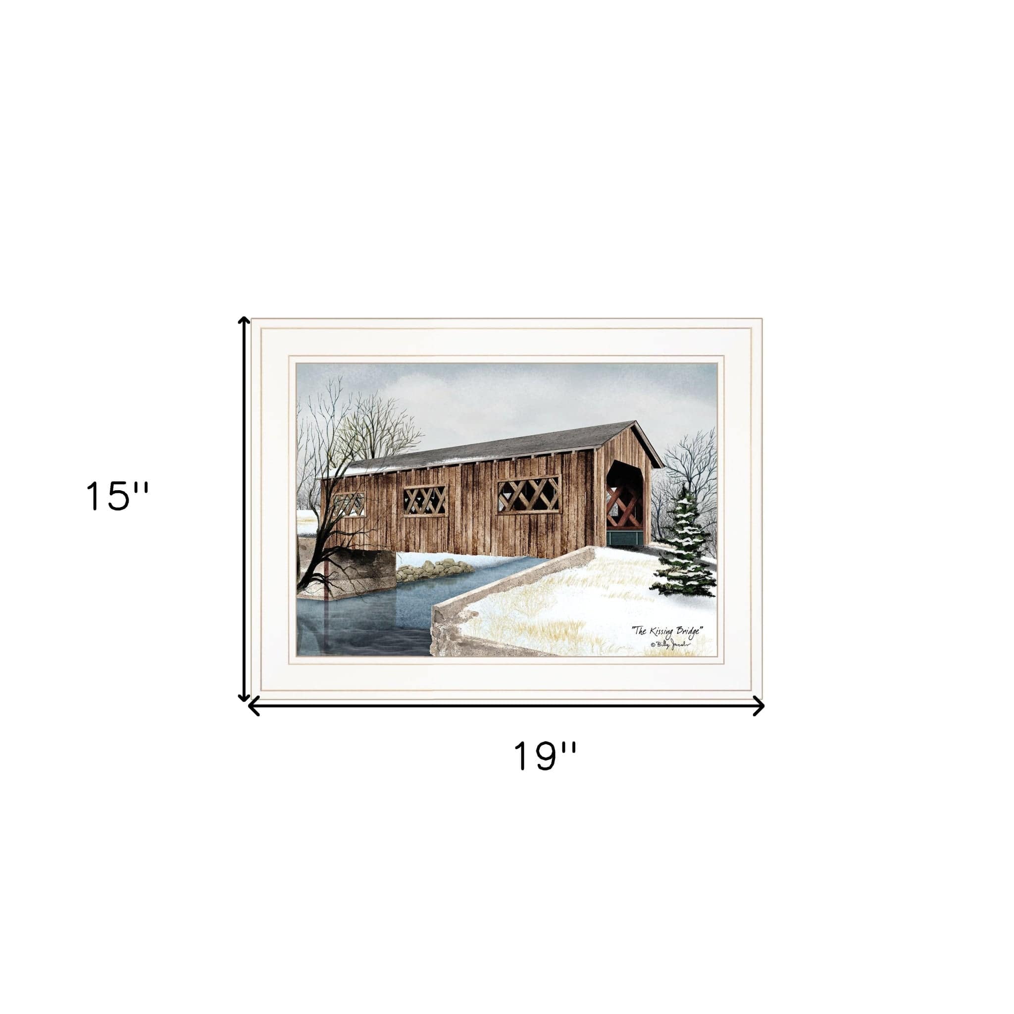 The Kissing Bridge 1 White Framed Print Wall Art - Homeroots