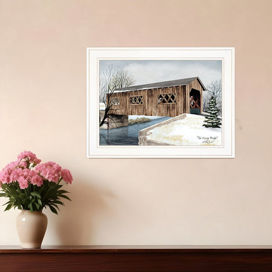 The Kissing Bridge 1 White Framed Print Wall Art - Homeroots