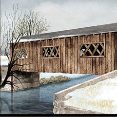 The Kissing Bridge 2 Black Framed Print Wall Art - Homeroots