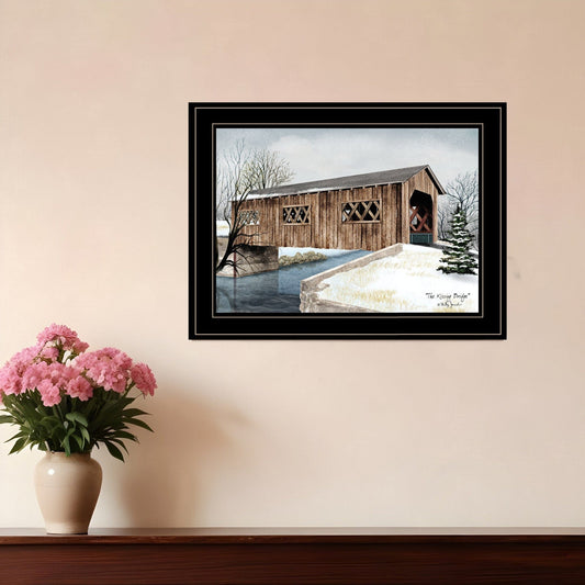 The Kissing Bridge 2 Black Framed Print Wall Art - Homeroots