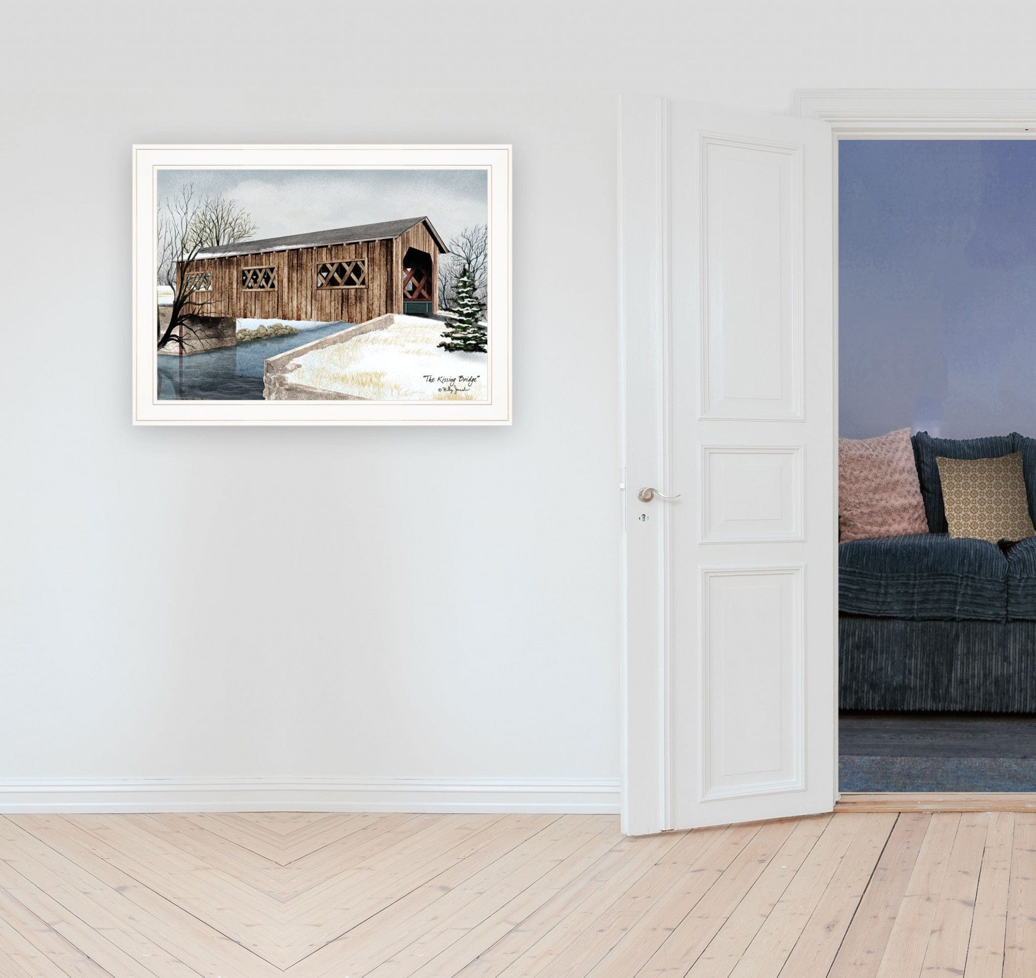The Kissing Bridge 3 White Framed Print Wall Art - Homeroots