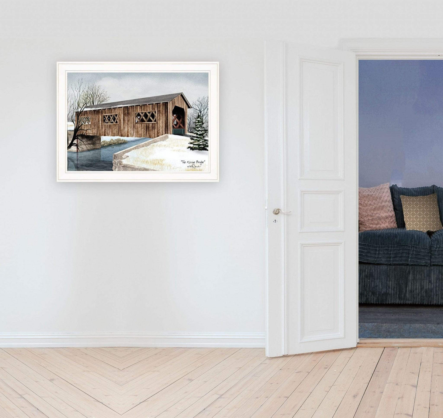 The Kissing Bridge 3 White Framed Print Wall Art - Homeroots - Flyclothing LLC