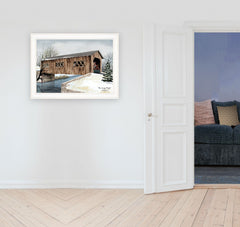 The Kissing Bridge 3 White Framed Print Wall Art - Homeroots