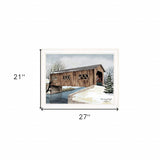 The Kissing Bridge 3 White Framed Print Wall Art - Homeroots - Flyclothing LLC