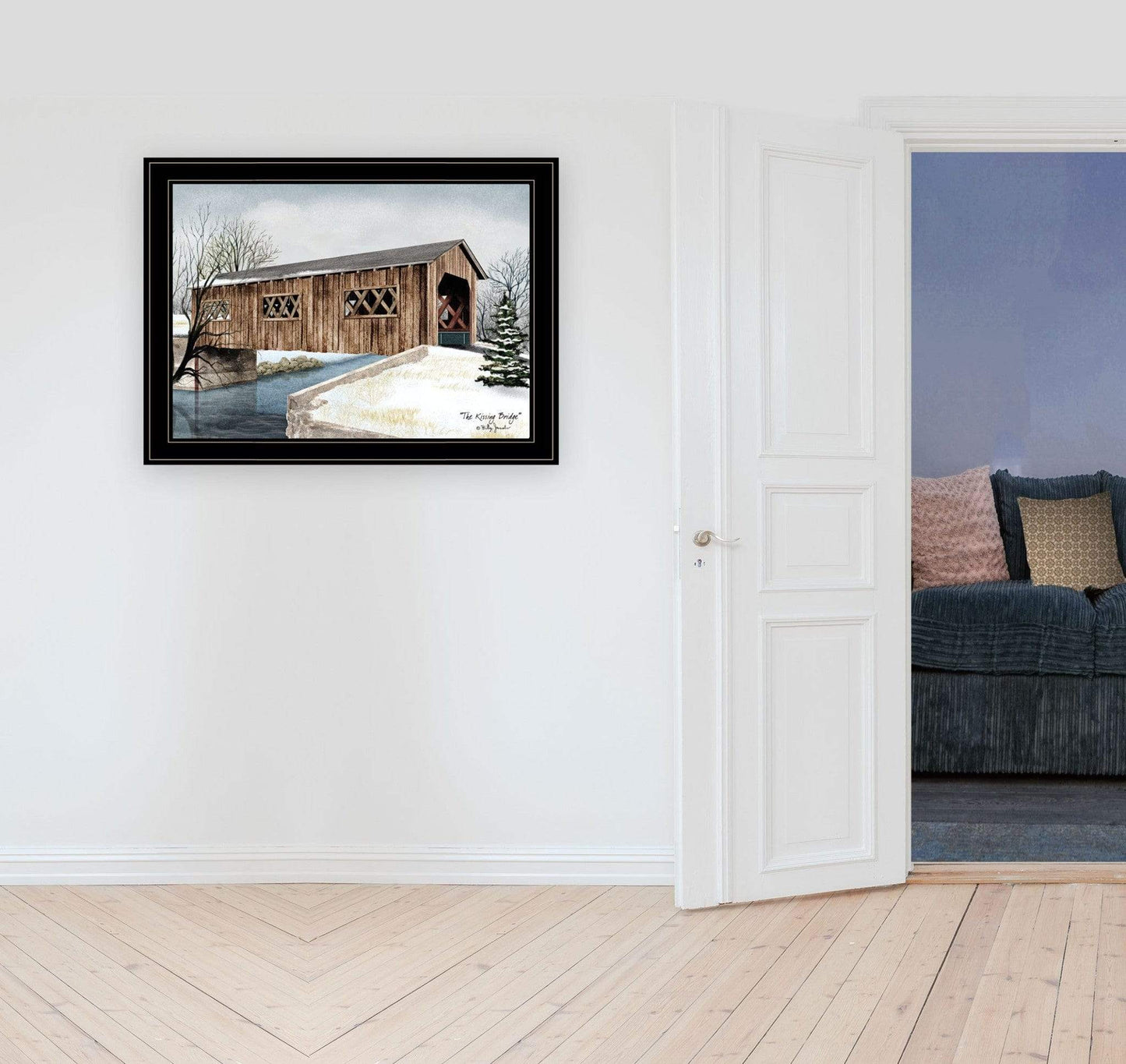 The Kissing Bridge 4 Black Framed Print Wall Art - Homeroots - Flyclothing LLC
