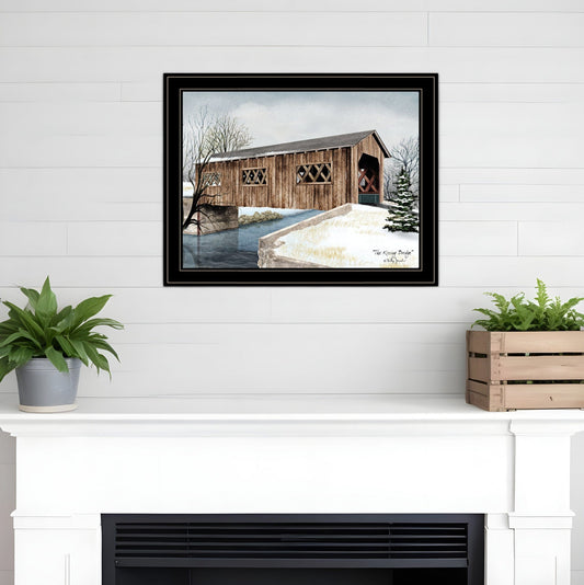 The Kissing Bridge 4 Black Framed Print Wall Art - Homeroots