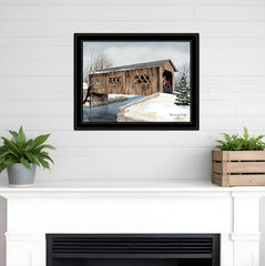 The Kissing Bridge 4 Black Framed Print Wall Art - Homeroots
