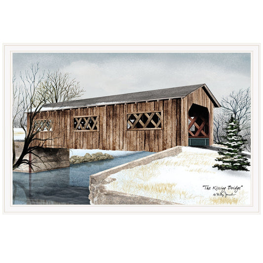 The Kissing Bridge 5 White Framed Print Wall Art - Homeroots