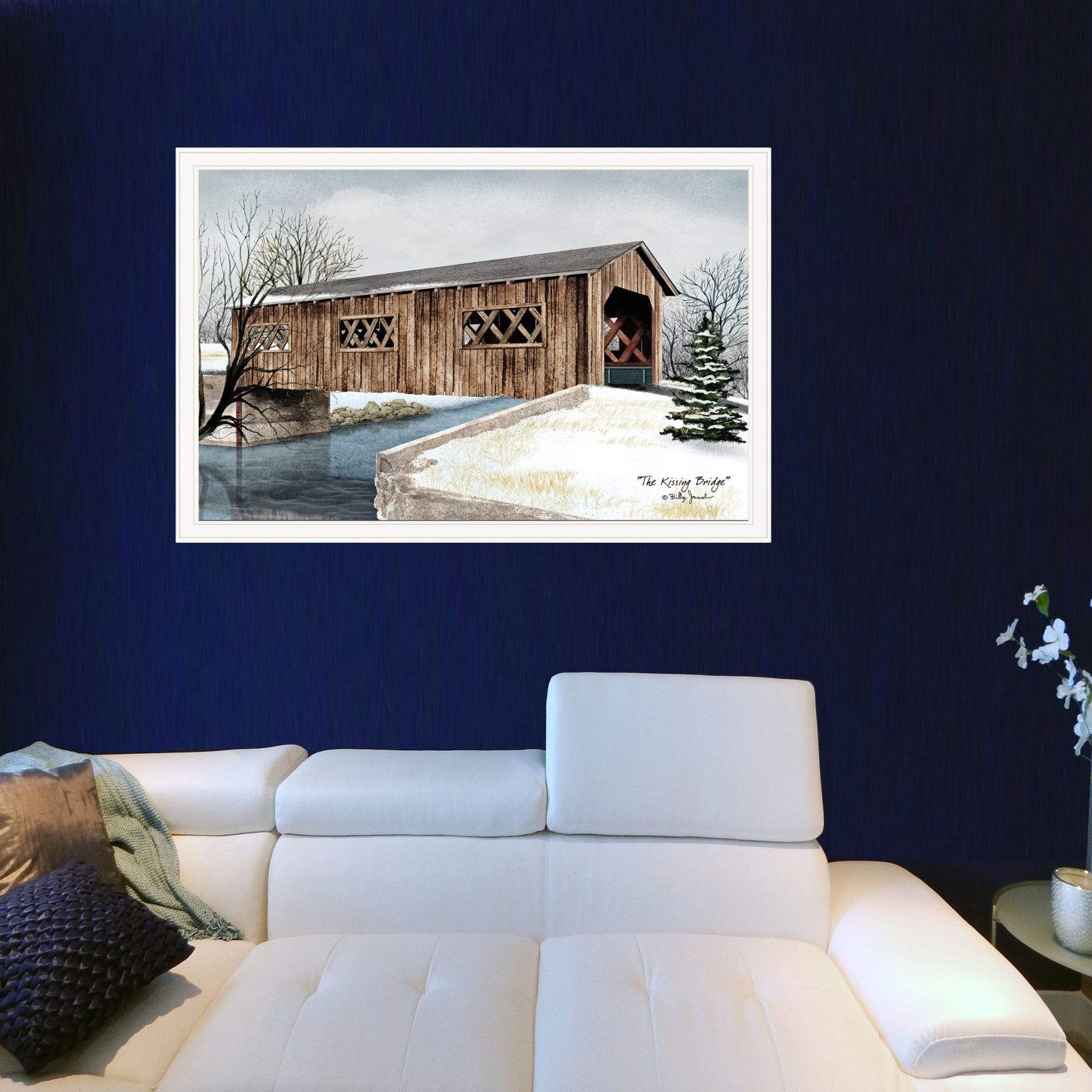 The Kissing Bridge 5 White Framed Print Wall Art - Homeroots - Flyclothing LLC