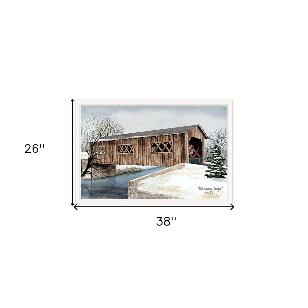 The Kissing Bridge 5 White Framed Print Wall Art - Homeroots - Flyclothing LLC