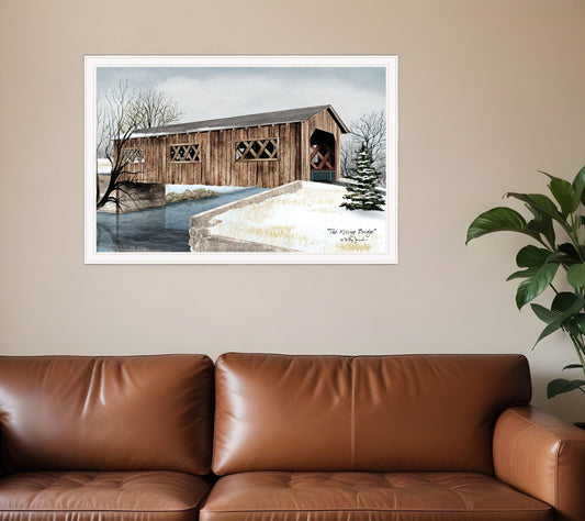 The Kissing Bridge 5 White Framed Print Wall Art - Homeroots