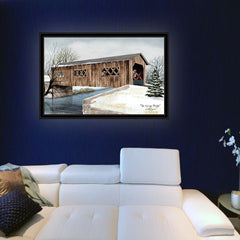 The Kissing Bridge 6 Black Framed Print Wall Art - Homeroots