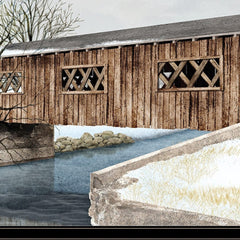 The Kissing Bridge 6 Black Framed Print Wall Art - Homeroots