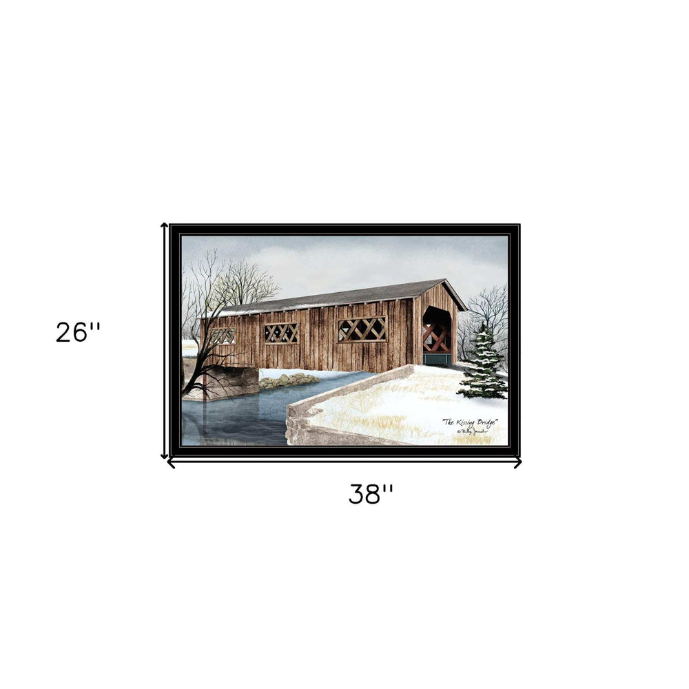 The Kissing Bridge 6 Black Framed Print Wall Art - Homeroots - Flyclothing LLC