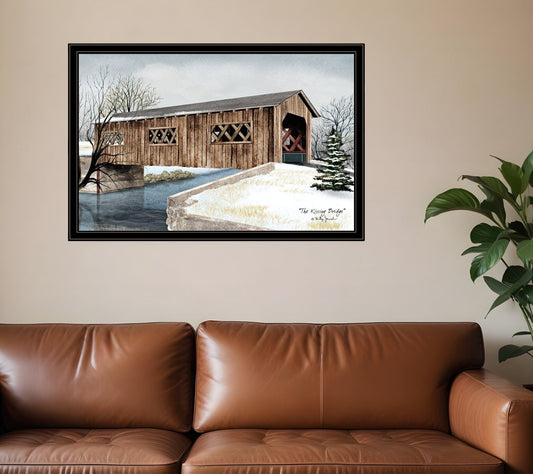 The Kissing Bridge 6 Black Framed Print Wall Art - Homeroots