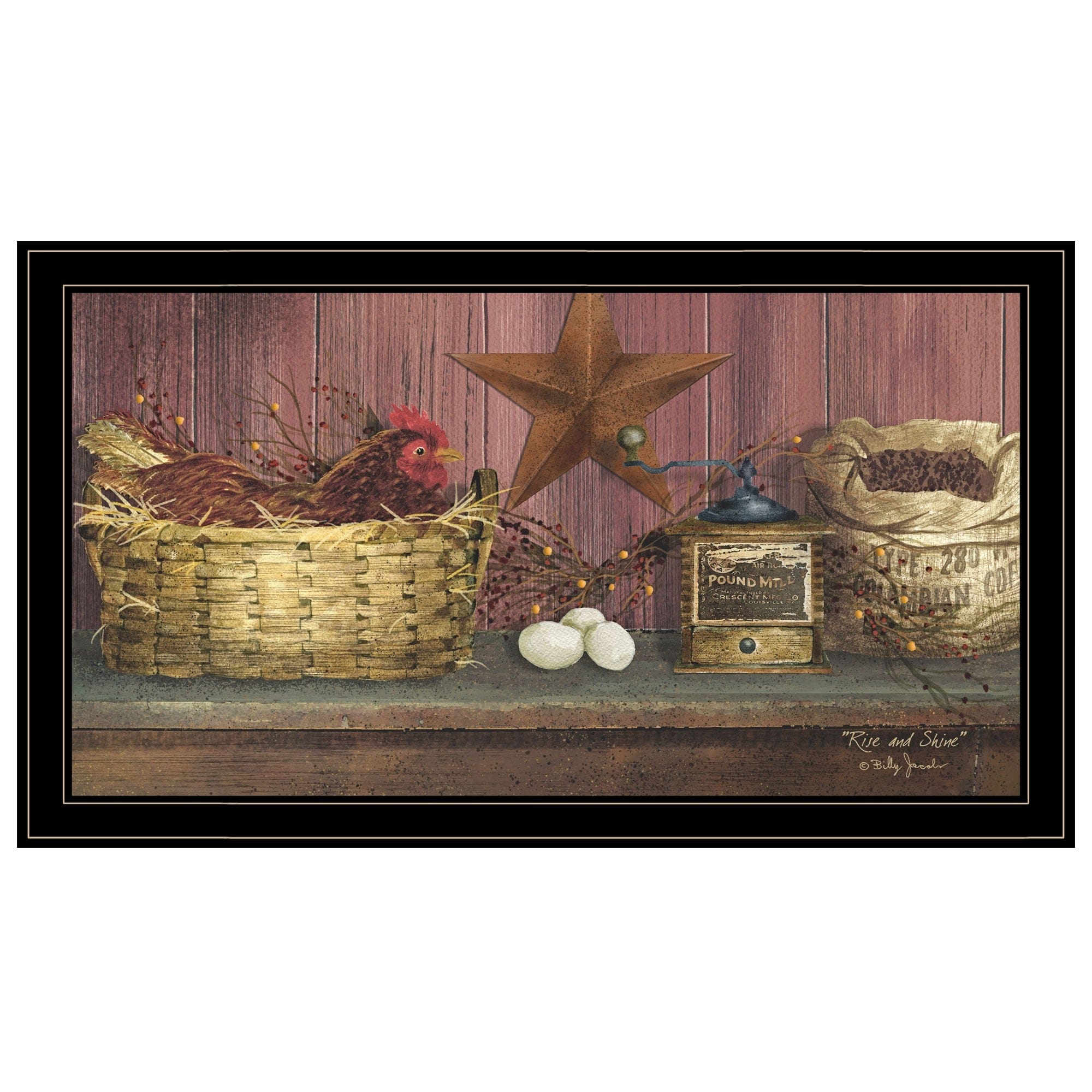 Rise and Shine 12 Black Framed Print Wall Art - Homeroots