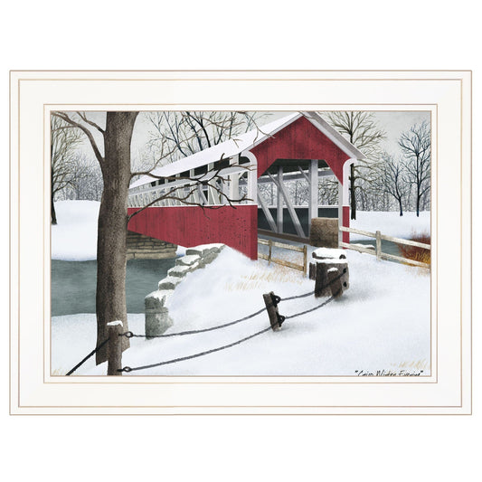 Crisp Winter Evening 1 White Framed Print Wall Art - Homeroots