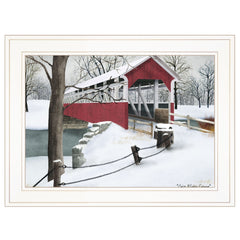 Crisp Winter Evening 1 White Framed Print Wall Art - Homeroots
