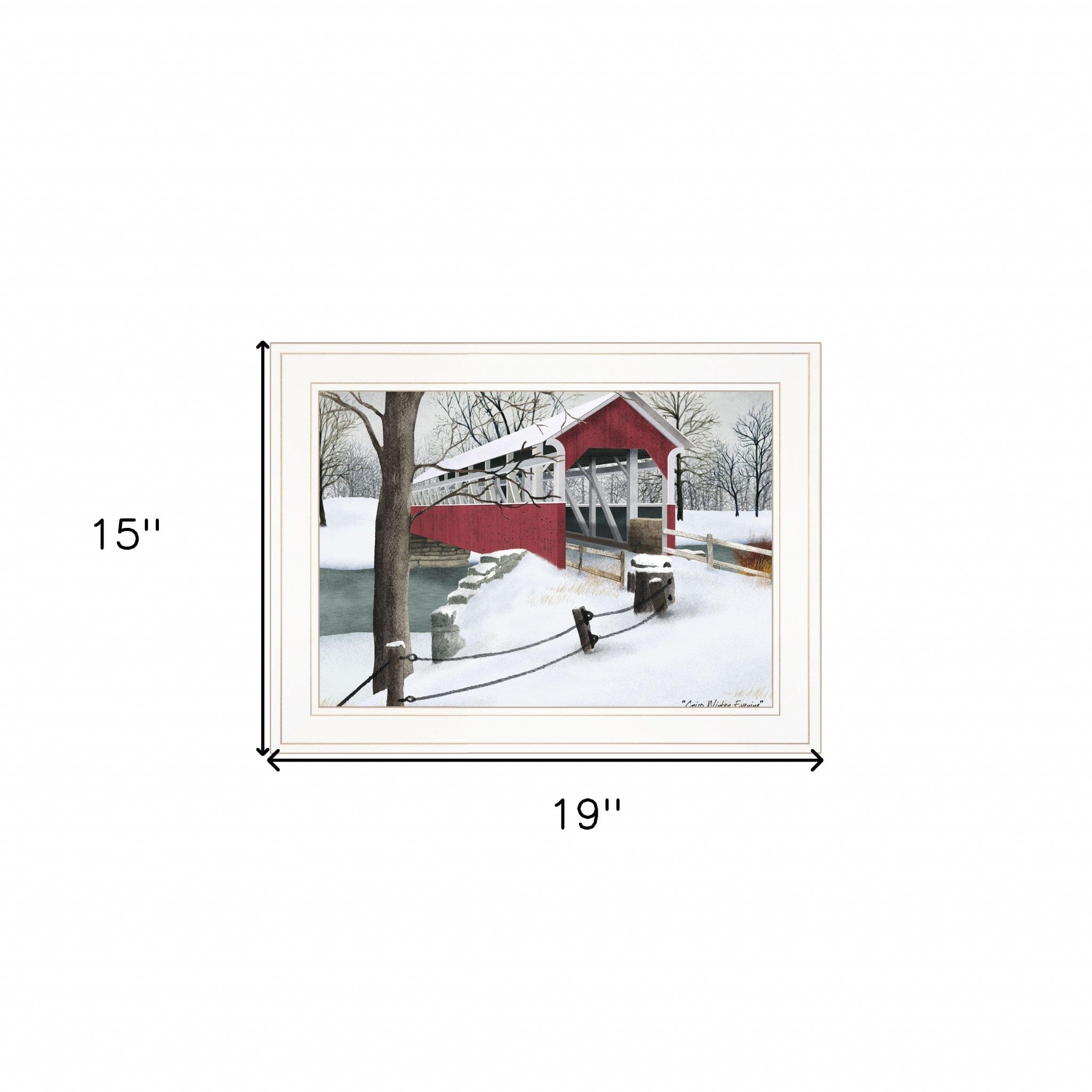 Crisp Winter Evening 1 White Framed Print Wall Art - Homeroots