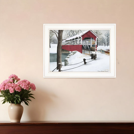 Crisp Winter Evening 1 White Framed Print Wall Art - Homeroots