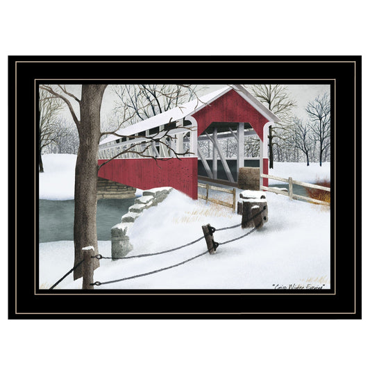 Crisp Winter Evening 2 Black Framed Print Wall Art - Homeroots