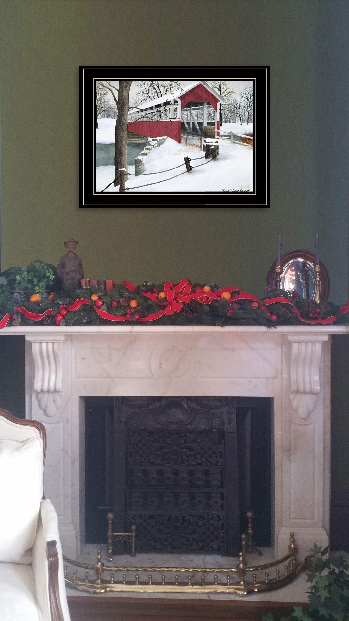 Crisp Winter Evening 2 Black Framed Print Wall Art - Homeroots - Flyclothing LLC