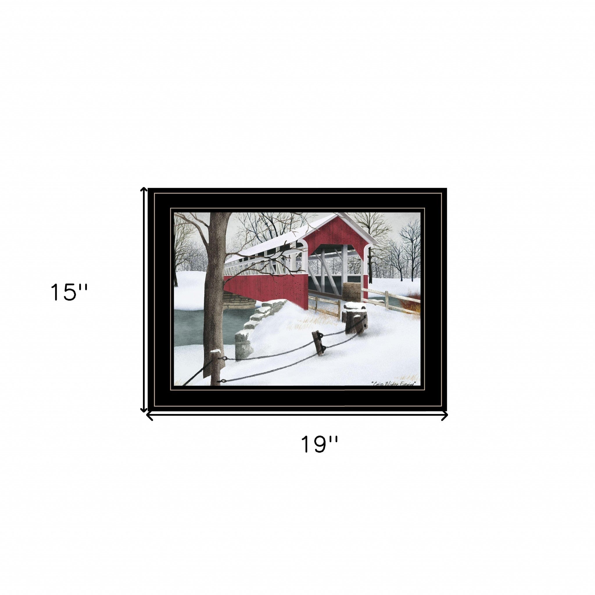 Crisp Winter Evening 2 Black Framed Print Wall Art - Homeroots