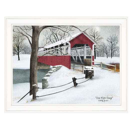 Crisp Winter Evening 3 White Framed Print Wall Art - Homeroots