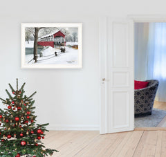 Crisp Winter Evening 3 White Framed Print Wall Art - Homeroots