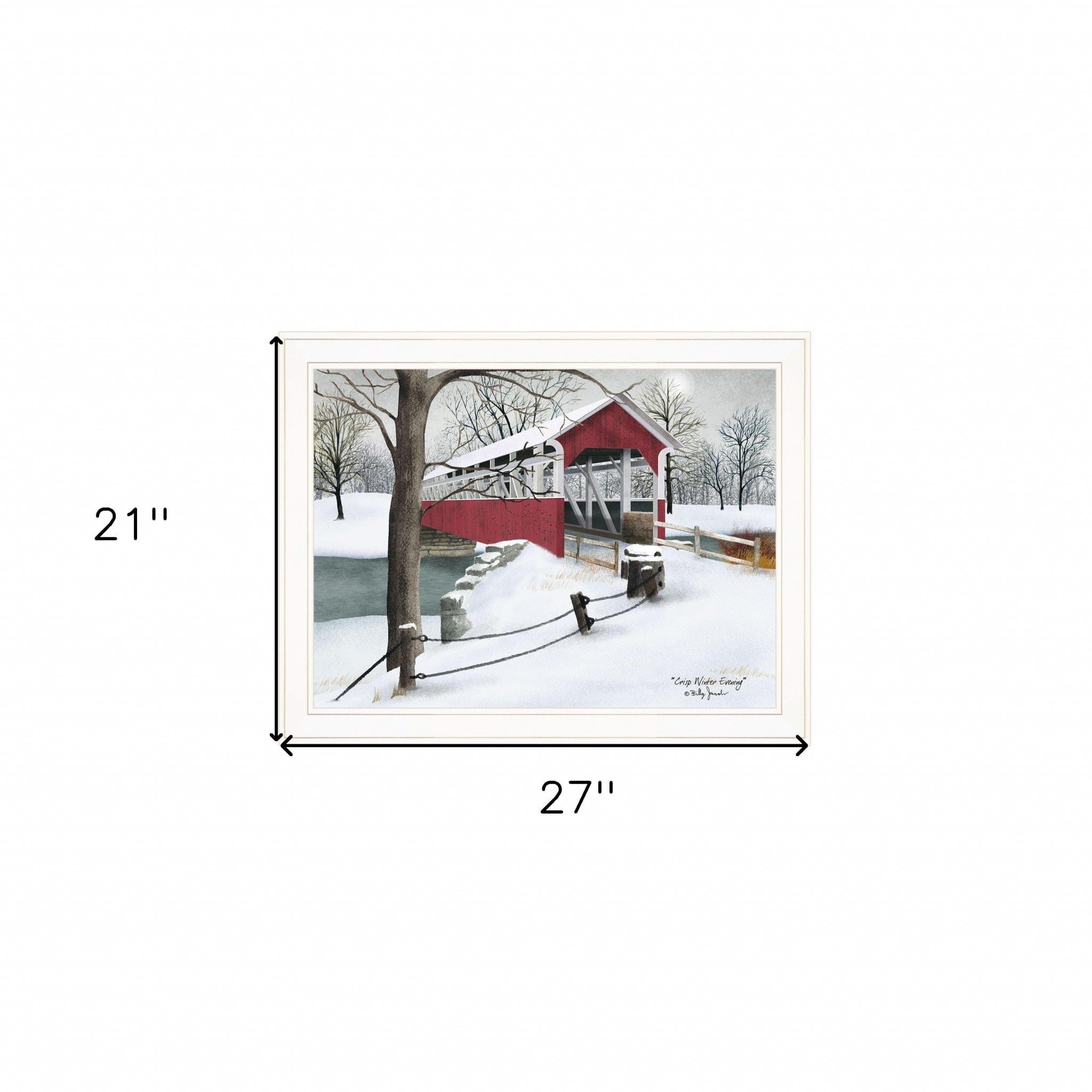 Crisp Winter Evening 3 White Framed Print Wall Art - Homeroots