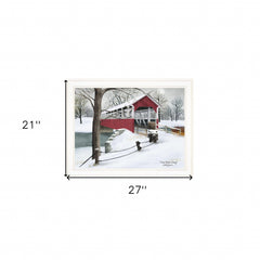 Crisp Winter Evening 3 White Framed Print Wall Art - Homeroots