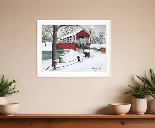 Crisp Winter Evening 3 White Framed Print Wall Art - Homeroots