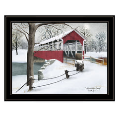 Crisp Winter Evening 4 Black Framed Print Wall Art - Homeroots