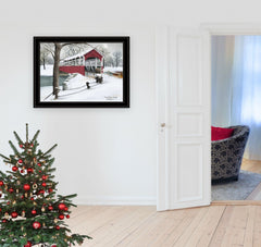 Crisp Winter Evening 4 Black Framed Print Wall Art - Homeroots