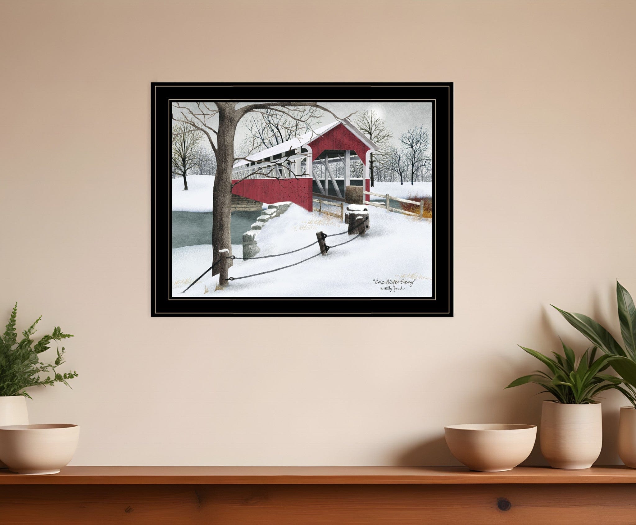 Crisp Winter Evening 4 Black Framed Print Wall Art - Homeroots