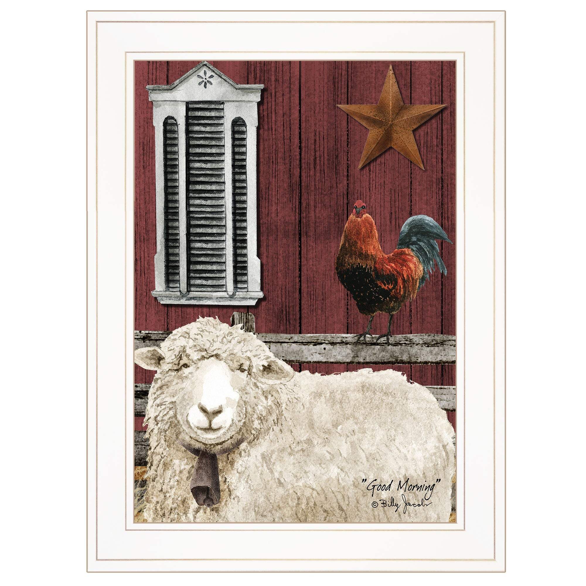 Good Morning 1 White Framed Print Wall Art - Homeroots - Flyclothing LLC