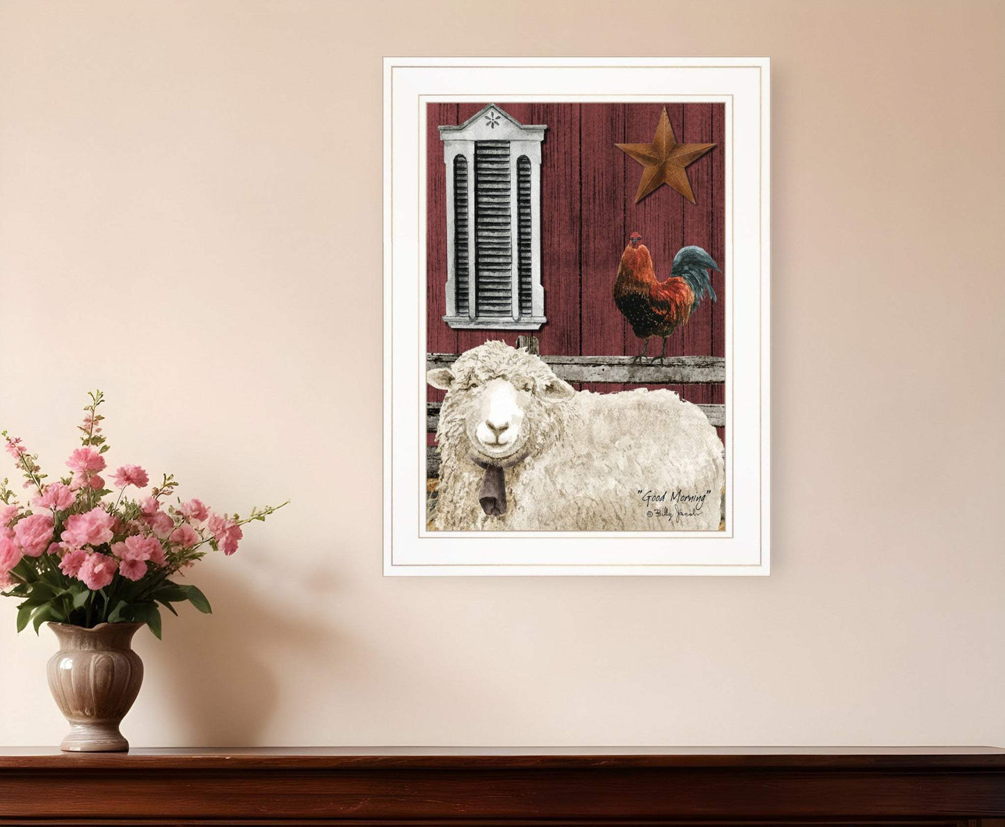 Good Morning 1 White Framed Print Wall Art - Homeroots - Flyclothing LLC