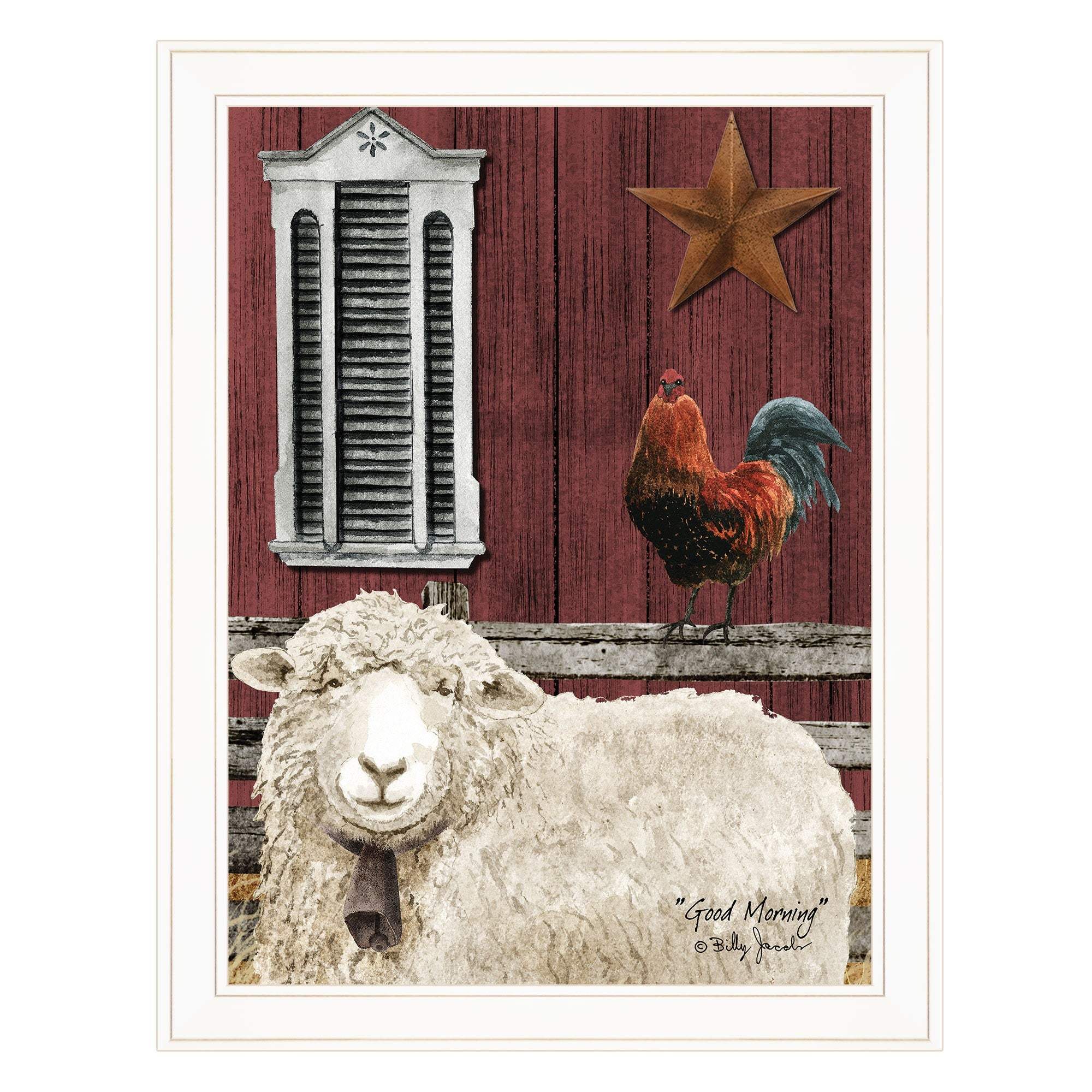 Good Morning 3 White Framed Print Wall Art - Homeroots - Flyclothing LLC