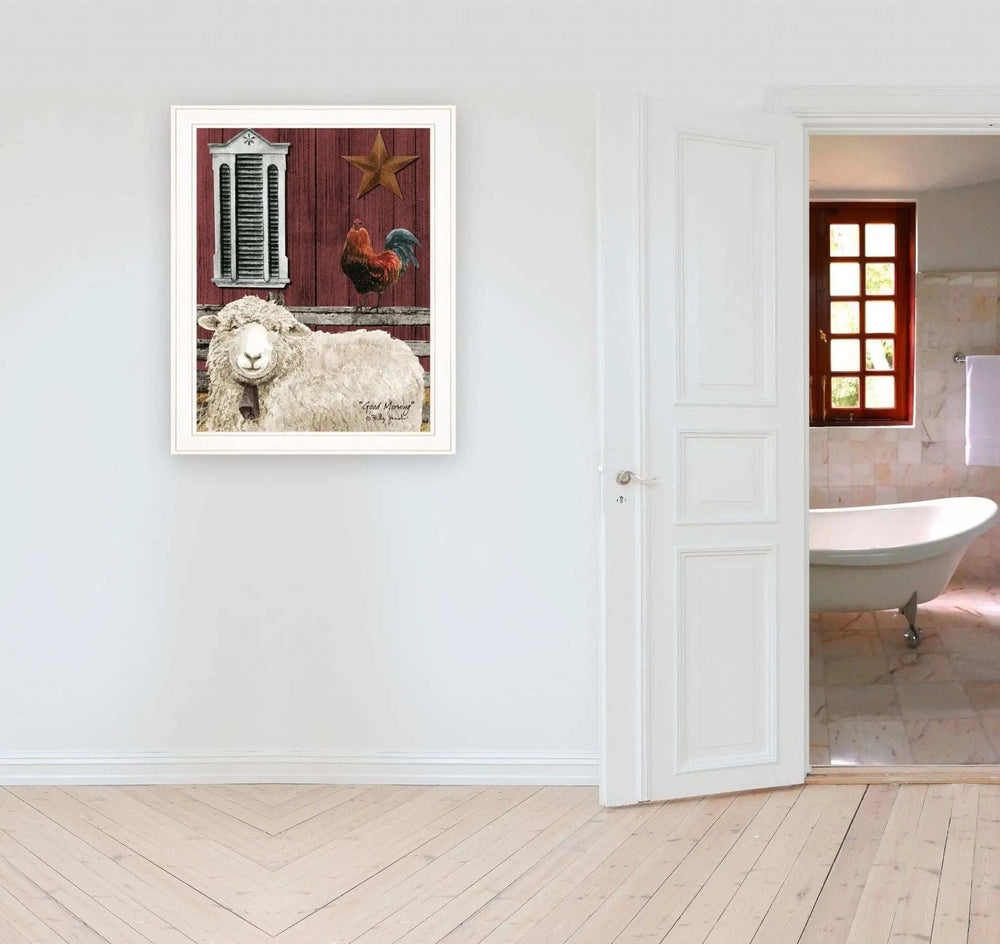 Good Morning 3 White Framed Print Wall Art - Homeroots - Flyclothing LLC