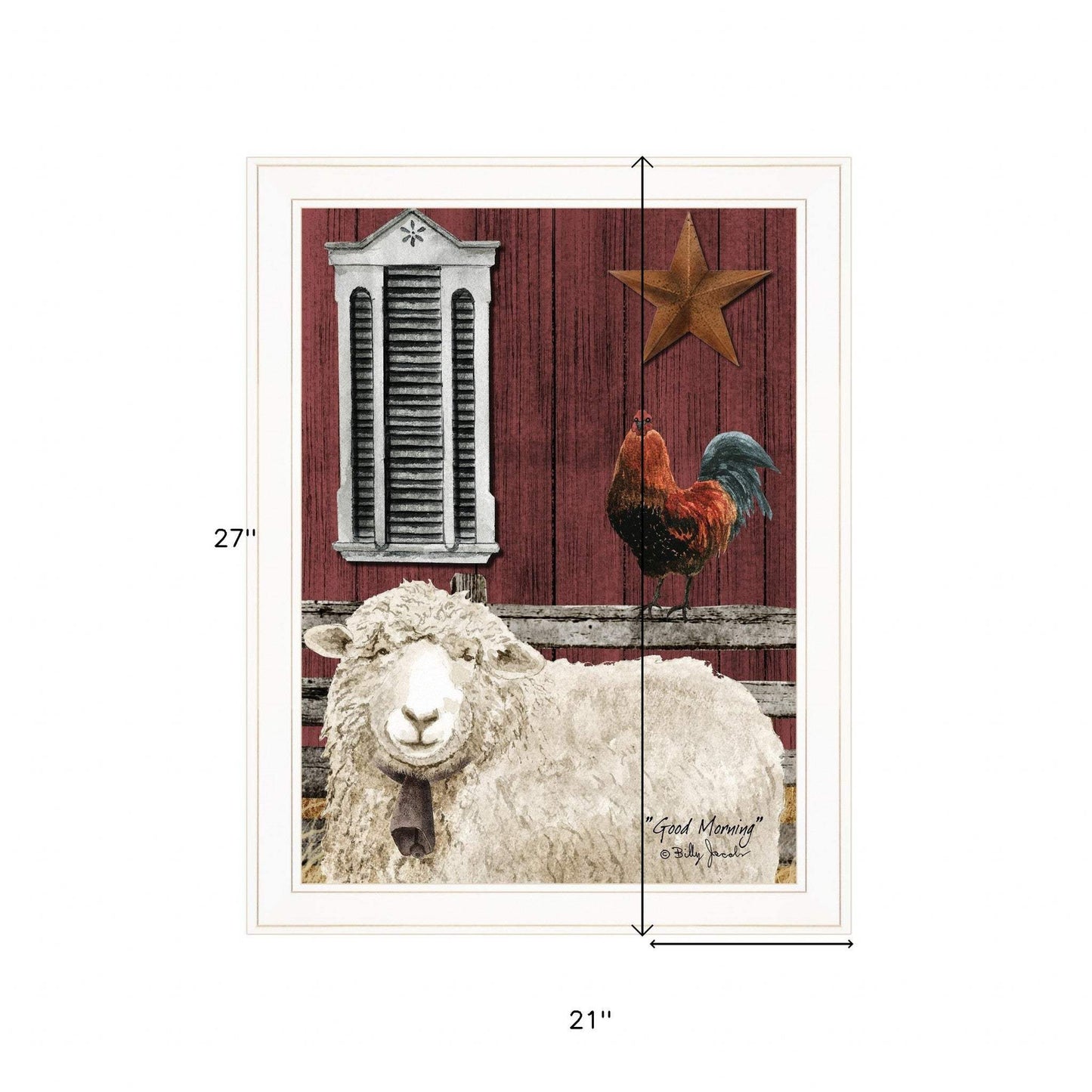 Good Morning 3 White Framed Print Wall Art - Homeroots - Flyclothing LLC