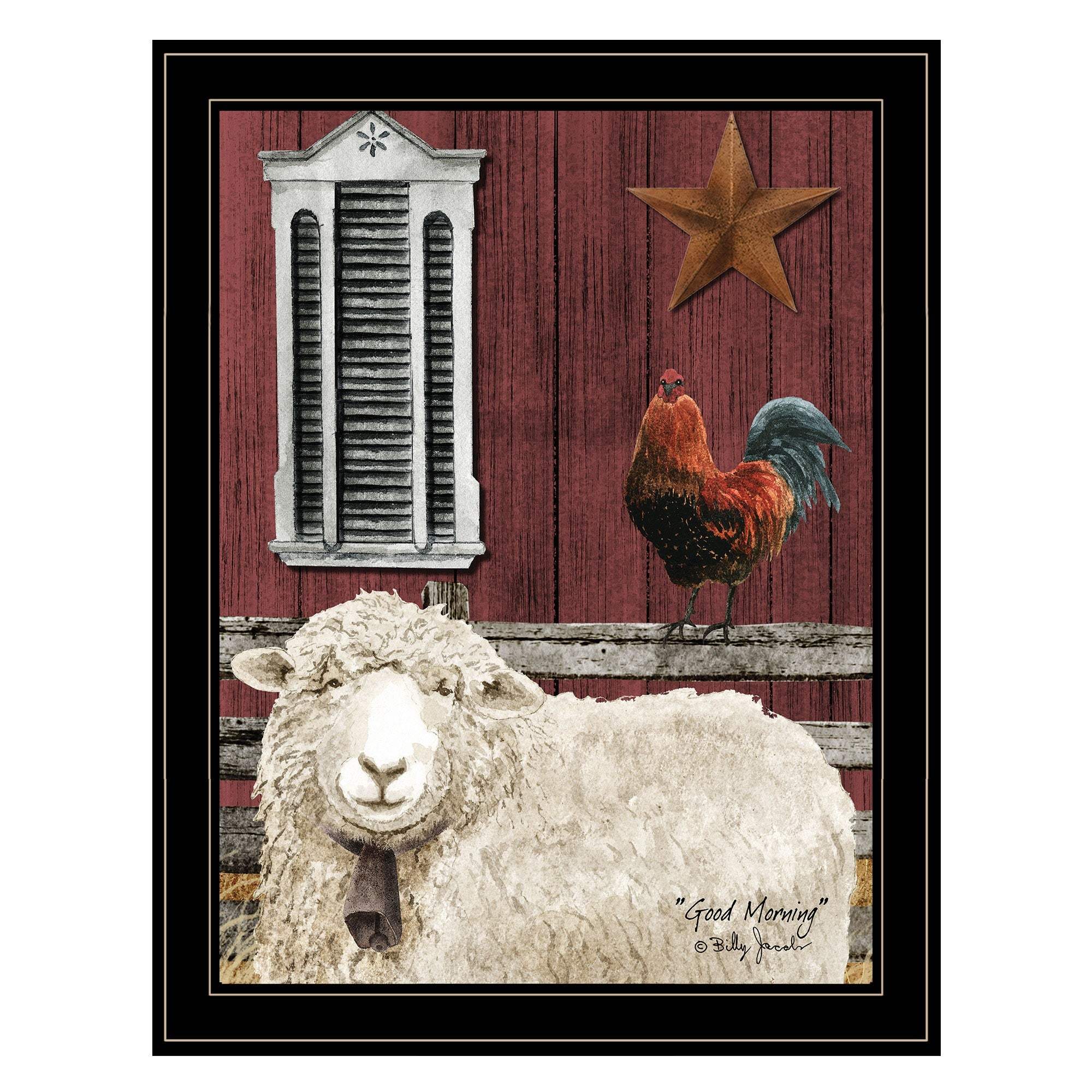 Good Morning 4 Black Framed Print Wall Art - Homeroots - Flyclothing LLC