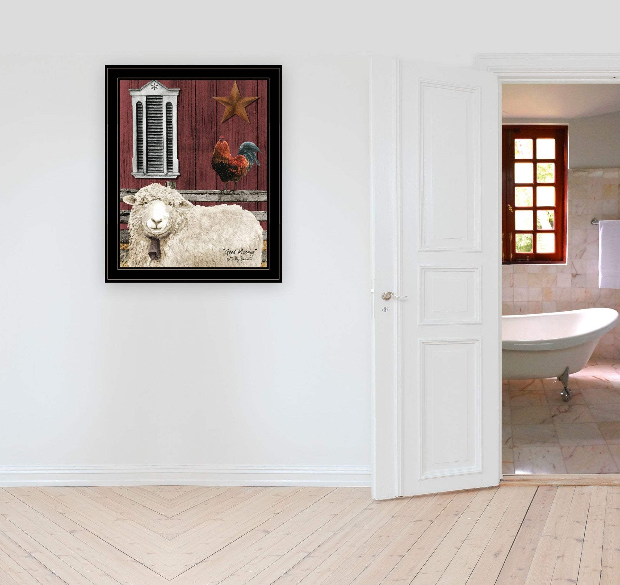Good Morning 4 Black Framed Print Wall Art - Homeroots - Flyclothing LLC