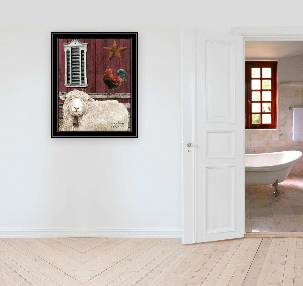 Good Morning 4 Black Framed Print Wall Art - Homeroots - Flyclothing LLC