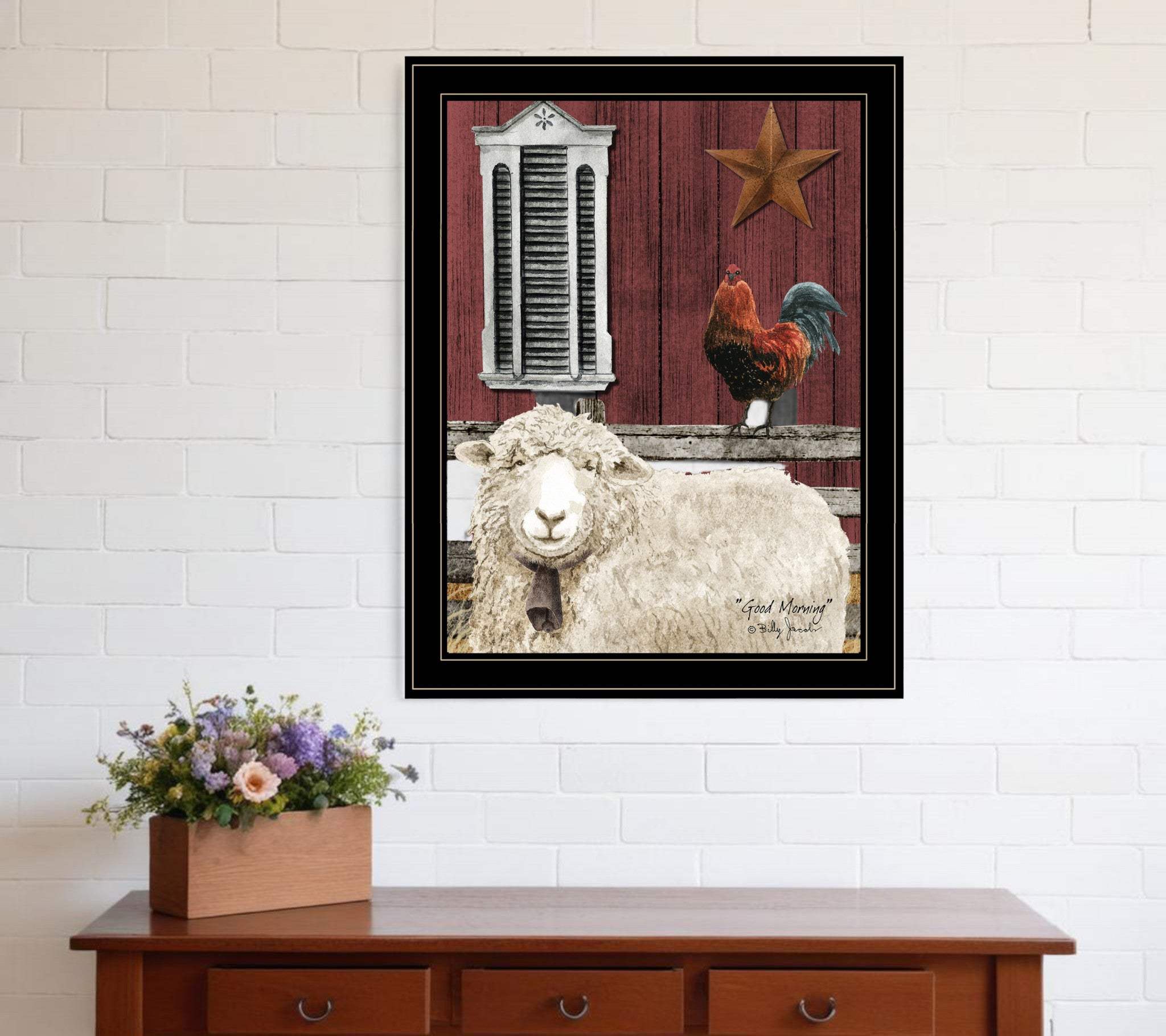 Good Morning 4 Black Framed Print Wall Art - Homeroots - Flyclothing LLC