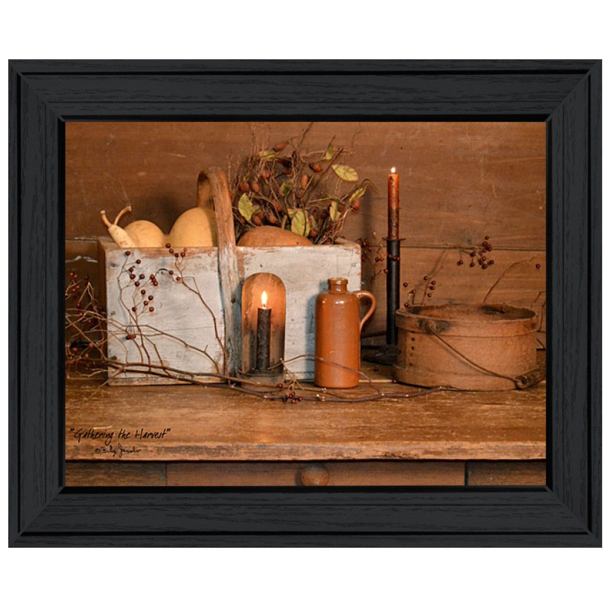 Gathering the Harvest 4 Black Framed Print Kitchen Wall Art - Homeroots