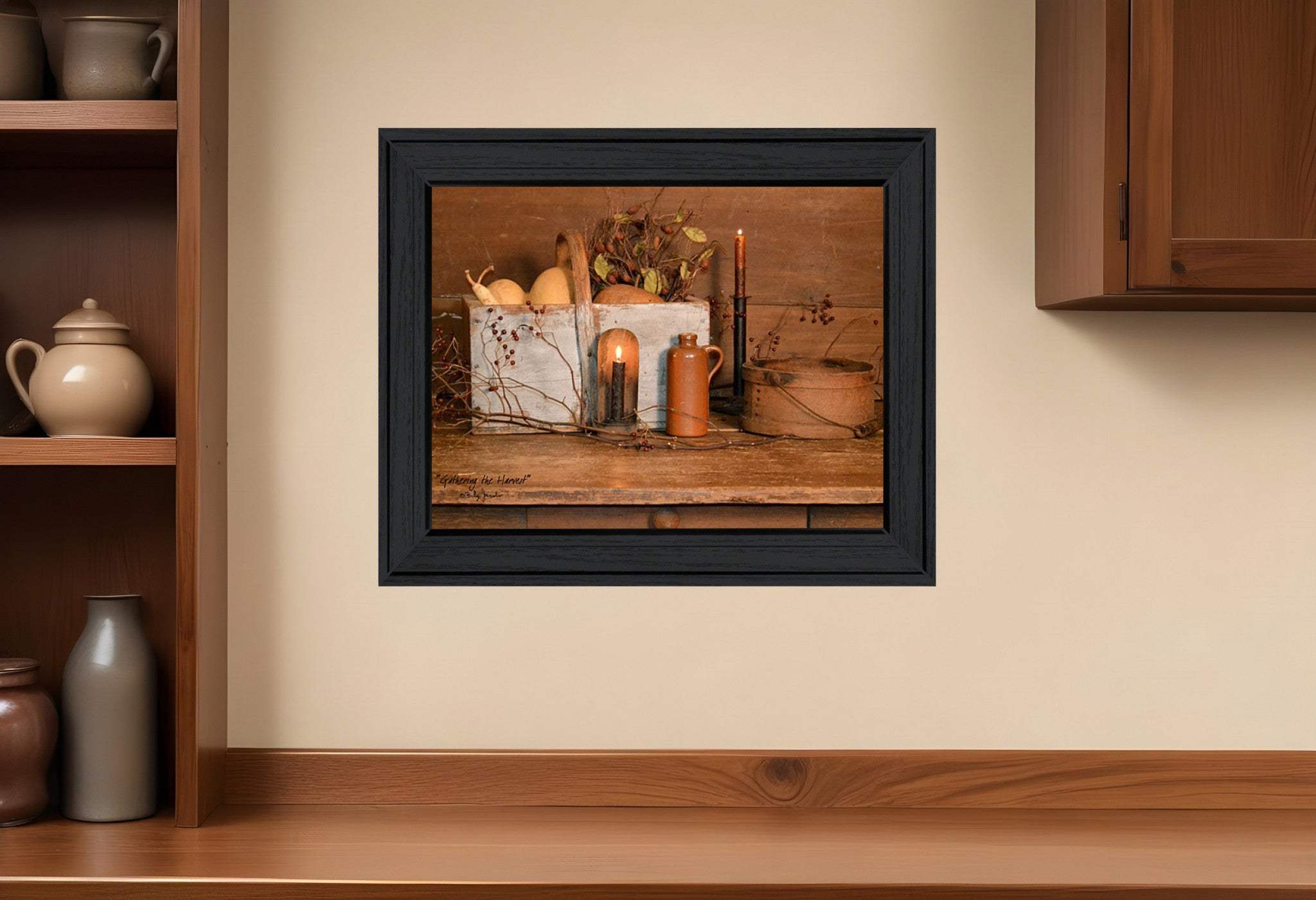 Gathering the Harvest 4 Black Framed Print Kitchen Wall Art - Homeroots - Flyclothing LLC
