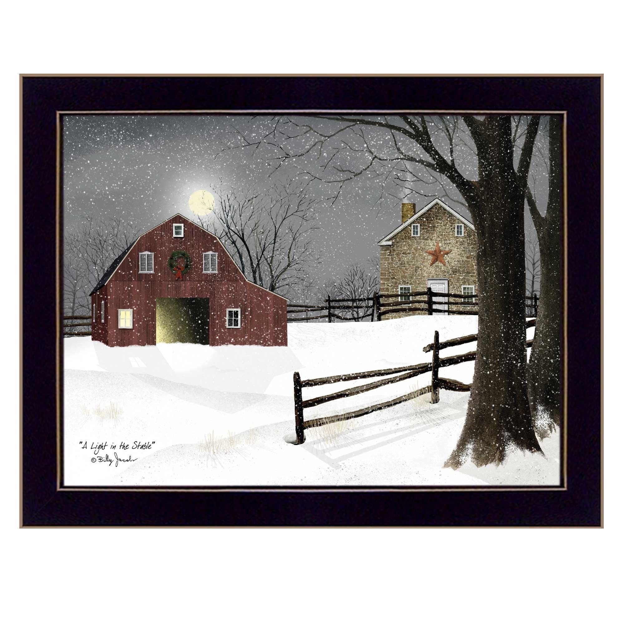 Light in the Stable 2 Black Framed Print Wall Art - Homeroots