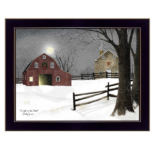 Light in the Stable 2 Black Framed Print Wall Art - Homeroots