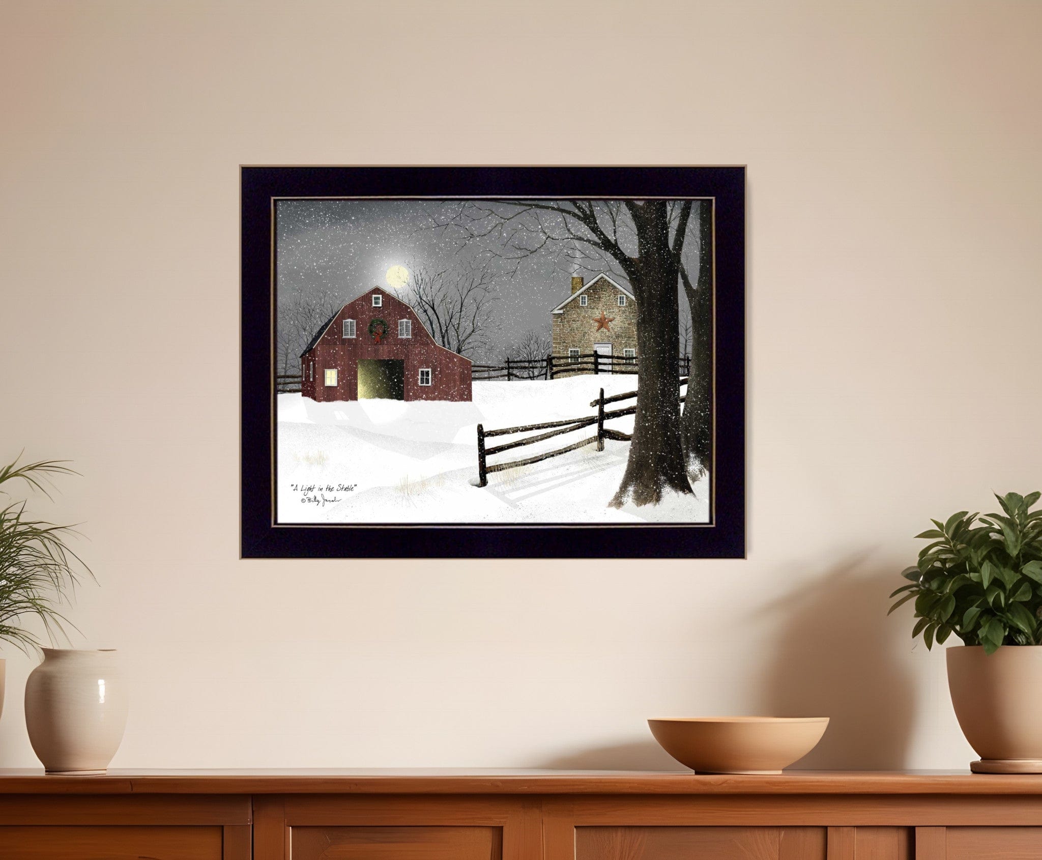 Light in the Stable 2 Black Framed Print Wall Art - Homeroots