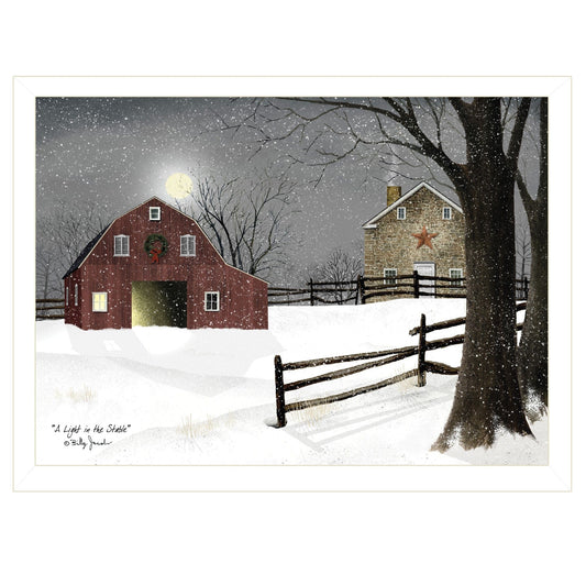 Light in the Stable 3 White Framed Print Wall Art - Homeroots